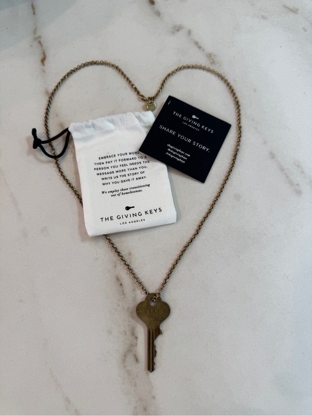 The Giving Keys Brass Key Necklace - Gold Tone